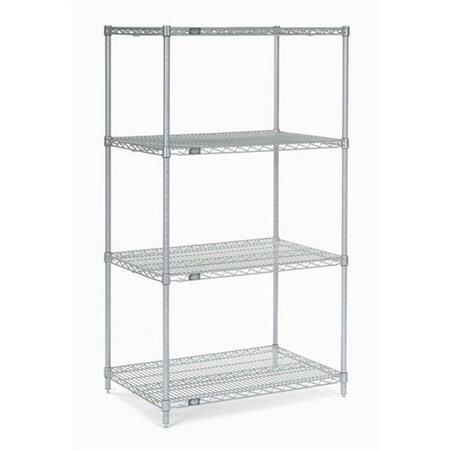 Nexel Epoxy 18 x 72 x 63 in. Electroplating Starter Shelf Unit- Silver 18726EP
